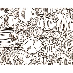 TELA STAMPATA DA COLORARE CM 30x30 ACQUARIO PINTCOLOR ART THERAPY