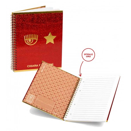 Quaderno a5 spiralato Chiara Ferragni Limited Natale 2023