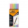 Pennarello Intensity Pastel - dual tip brush - colori assortiti - Bic - conf. 6
