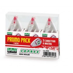 Mini correttore a nastro Coprex 4,2 mm x 7 m. Scatola da 3 pezzi.