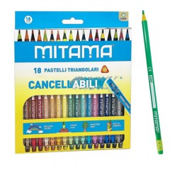Pastelli Cancellabili Triangolari Mitama 18 Pezzi