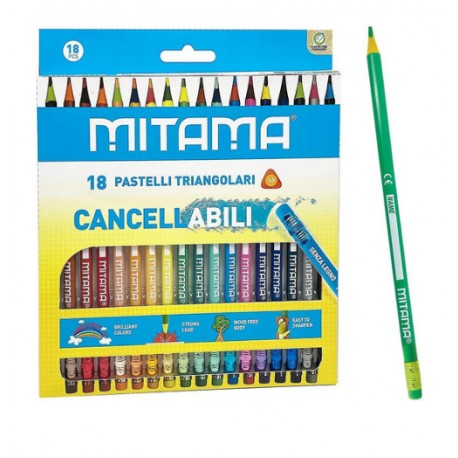 Pastelli Cancellabili Triangolari Mitama 18 Pezzi
