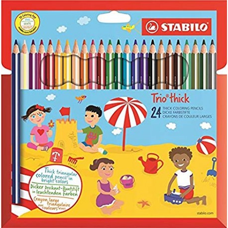Stabilo Trio Maxi matita colorata colori assortiti - Astuccio da 24