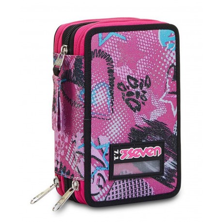 Astuccio scuola 3 zip Seven Feeling Free