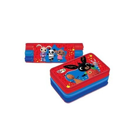 Astuccio scuola Bing 3 zip con cancelleria