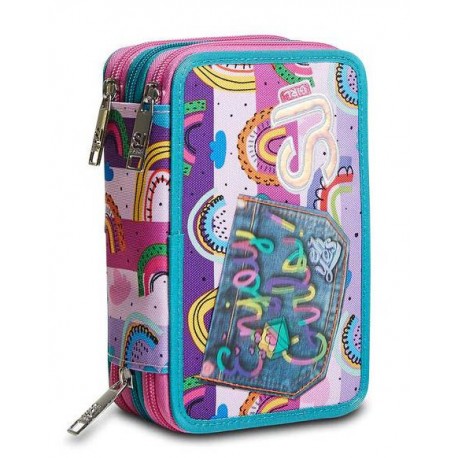 Astuccio scuola 3 zip SJ Colorbow Girl