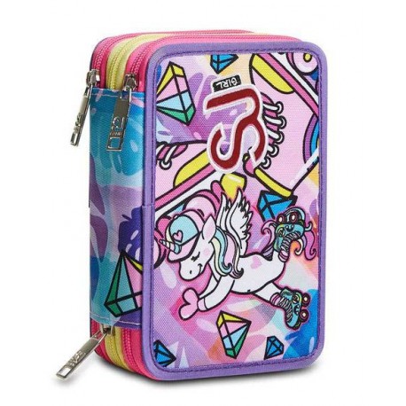 Astuccio scuola 3 zip SJ Rollerskate Girl