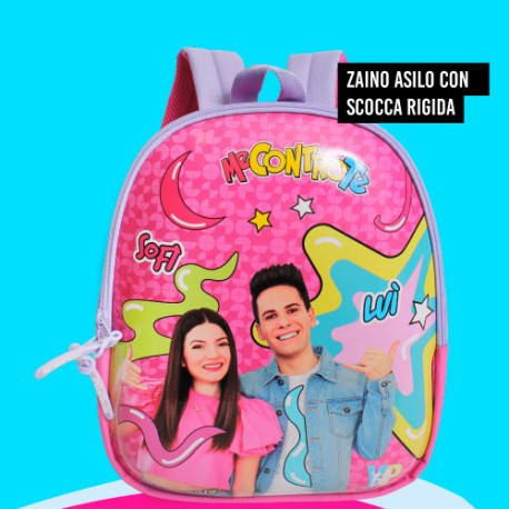Zaino asilo con scocca rigida Me contro Te fuxia