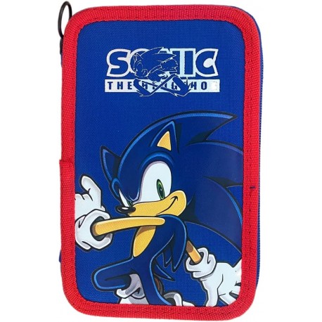 Astuccio Scuola Completo Tre Zip Sonic 2022-23 Sonic The Hedgehog Originale