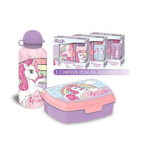 Unicorno Set Borraccia+Portamerenda